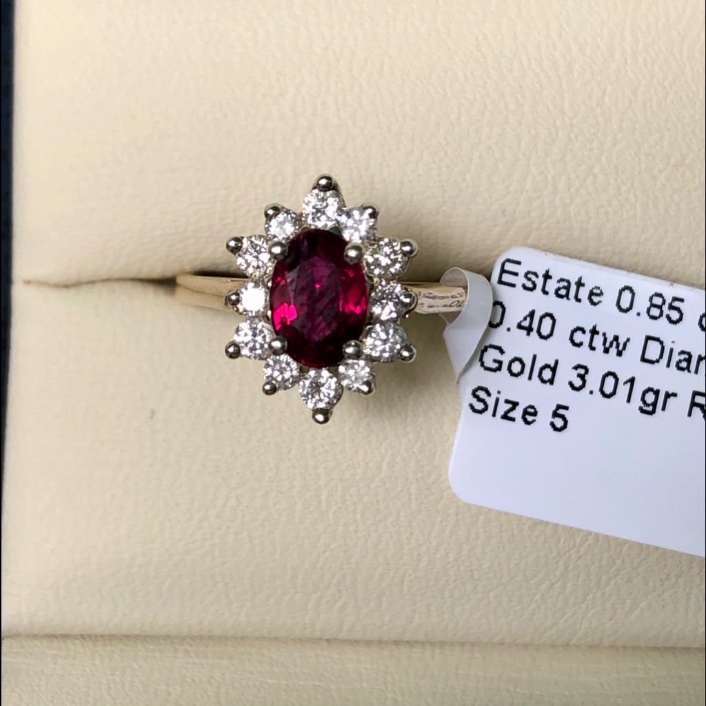 Thai Ruby And Diamond Ring